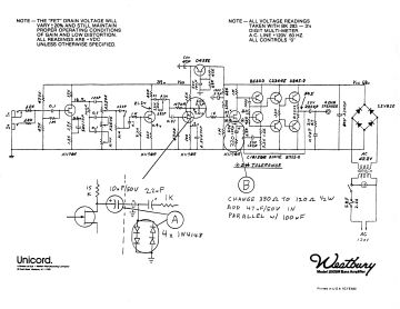 Westbury 10005M ;Bass Amp schematic circuit diagram